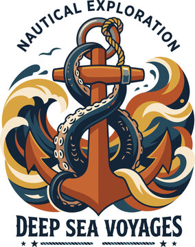 Nautical Exploration Design for Deep Sea Voyages with Anchor and Octopus
