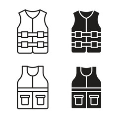 Vest jacket icon in line and glyph style. Flat and stroke icons © lima