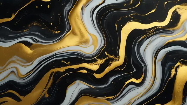 Abstract background luxury black and gold fluid marble pattern