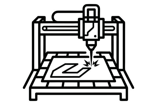 CNC Router Machine Cutting Letter Silhouette