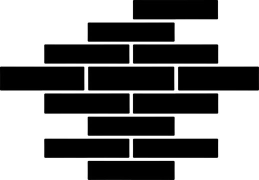 Black brick wall, broken bricks, abstract background, vector graphics, wall texture