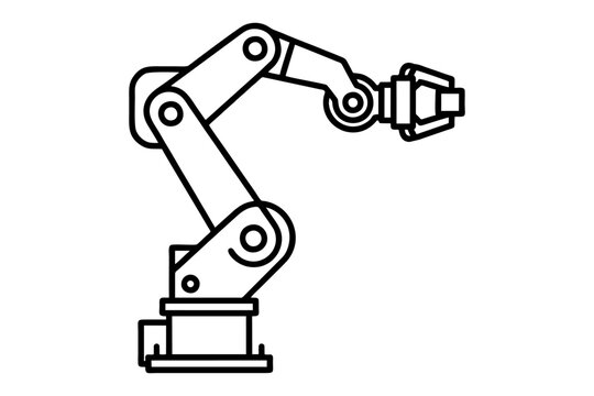 Factory Automation Robotic Arm Line Icon