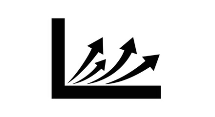 Obraz premium Vector illustration of growth arrows icon, business development concept on a transparent background