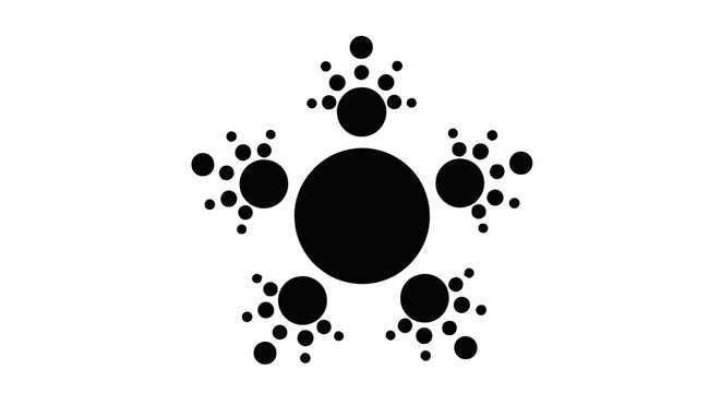 Vector illustration of abstract fractal pattern with repeating circular shapes on a transparent background