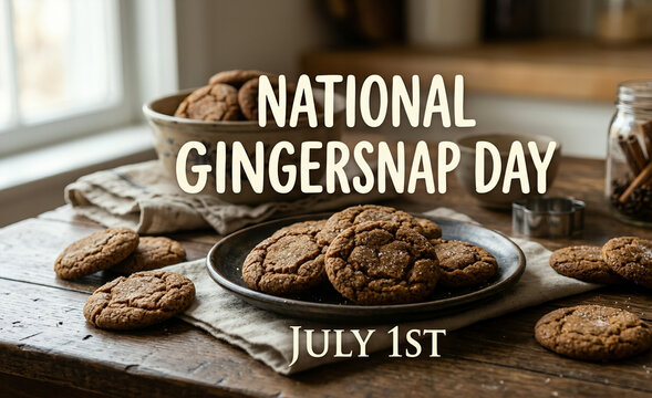 National Gingersnap Day July 1st Cookies On Table