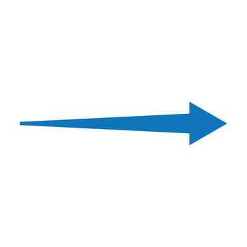  abstract simple blue strate arrow icon on transparent background. flat style. arrow icon for your web site design, logo, app, UI. arrow indicated the direction symbol