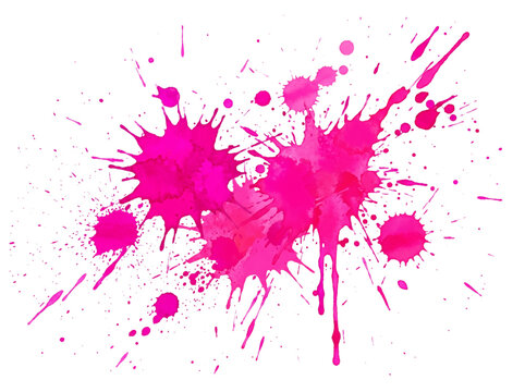 Abstract Pink Watercolor Splat and Paint Splash Design Element