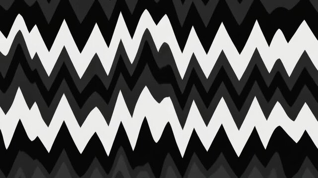 Monochrome chevron pattern creating wavy motion effects in this abstract digital animation clip for modern artistic graphic design visual backgrounds