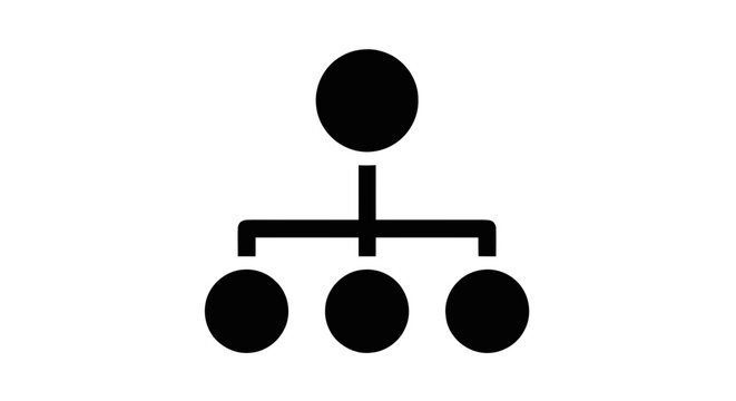 Vector illustration of hierarchy icon, organizational chart symbol, network structure diagram on a transparent background