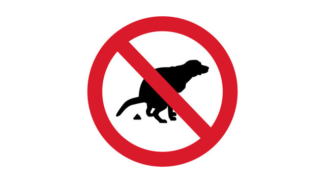 No Dog Pooping Sign Vector