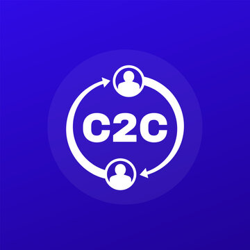 c2c icon, consumer to consumer concept