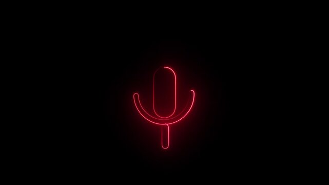 Blue Neon Microphone Icon On Black Background Need multiple videos? Save with a video pack.