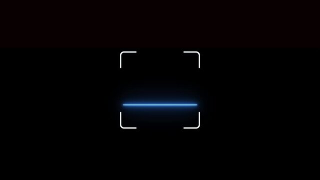 Scanner icon animation isolated scanner neon shine icon animation .fingerprint biometric scanning animation. On black background. 4k animation video