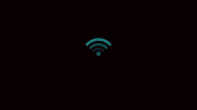 Neon Wi-Fi Icon Animation | Glowing Adobe Stock Style Background | 10 Seconds Loop.4k animation video

