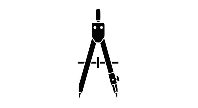 Vector illustration of technical drawing compass icon on a transparent background