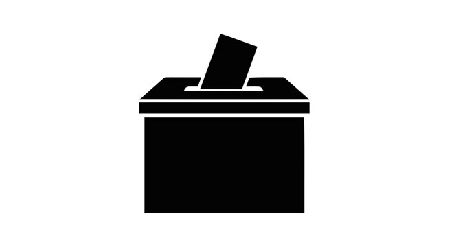 Vector illustration of ballot box with ballot paper voting and election symbol on a transparent background