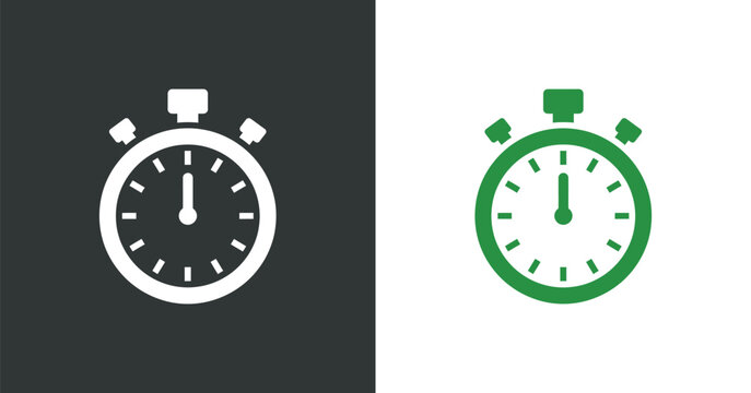 Stopwatch Icon With Button Two tone Illustration timer
