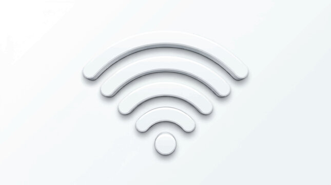 Minimal white background with a subtle wireless wifi signal icon symbol.