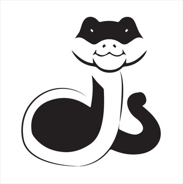 Cute Cartoon Snake Wearing a Bandana and Holding a Fork