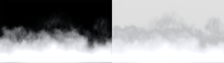 Fototapeta premium Clouds and fog in the sky creating a misty effect with a transparent background during a cloudy day