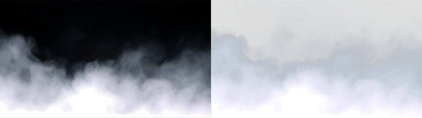 Clouds drift softly in the sky during the day with no visible sun or shapes above the ground © Liubov