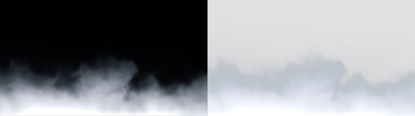 Fototapeta premium Clouds on a transparent background with a soft blend of gray and white colors in the sky during daytime
