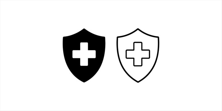 Medical Shield Icon Vector, Healthcare Protection Silhouette Symbol
Shield with Medical Cross Icon, Health Insurance Security Vector Illustration
Healthcare Safety Shield Icon, Medical Protection Vect
