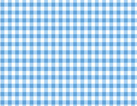 Simple light sky blue and white gingham check pattern seamless background