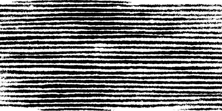 Abstract horizontal grunge striped black and white texture background design with rough edges vector illustration.