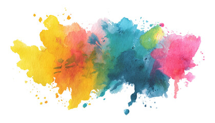 Fototapeta premium Abstract colorful rainbow watercolor stain brush stroke texture grunge artistic vector illustration background design.
