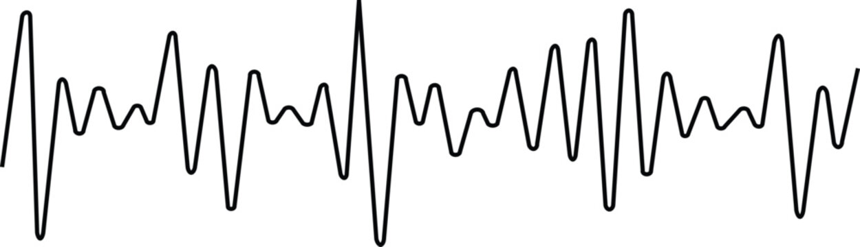 ECG heart rhythm tracing electrocardiogram waveform graph line illustration  medical chart recording heartbeat rhythm