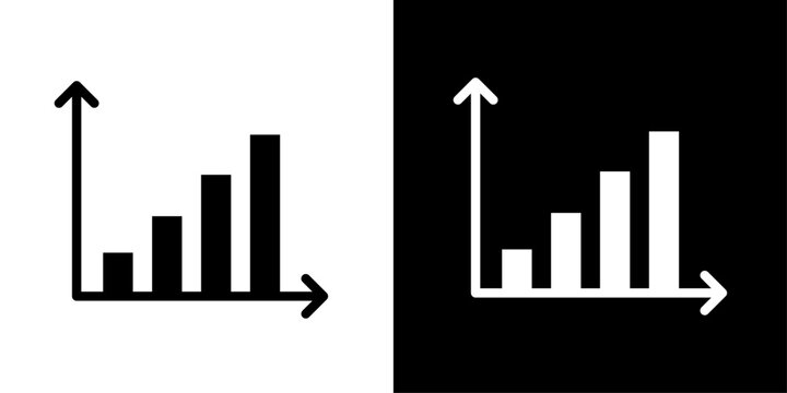 Bear market icon set in solid style on black and white background. Perfect for stock market, finance and investment concepts.