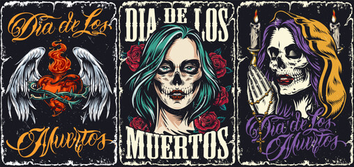 Fototapeta premium Dia de los Muertos art designs