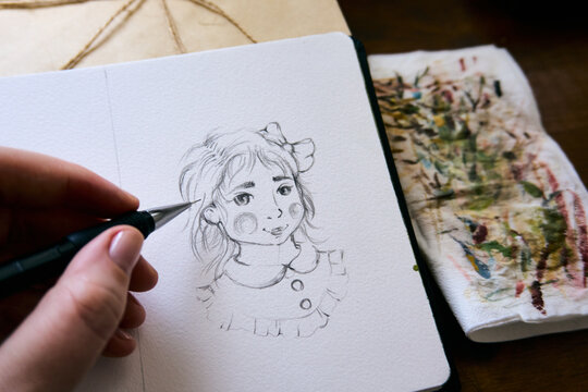 Sketching a girl
