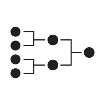 Binary tree silhouette on a white background simplified graphical representation