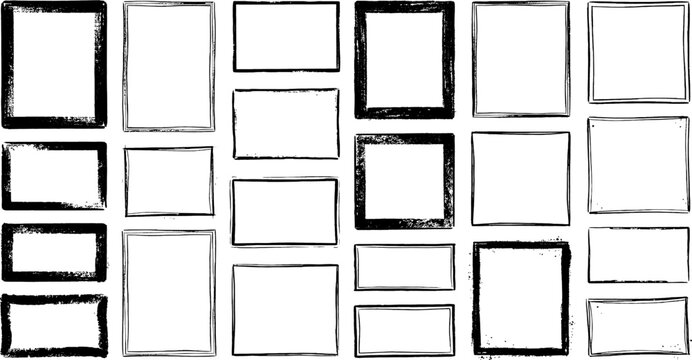 Photo frame, picture frame, empty frames, black and white, frame set, vector frames