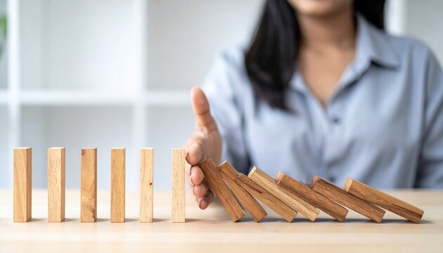Employee layoff and workforce reduction concept with removed wooden figures, business restructuring metaphor