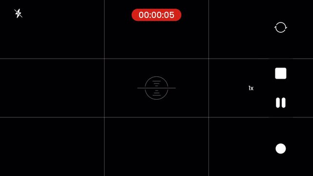 Digital Camera Interface Screen Overlay for Video Recording.