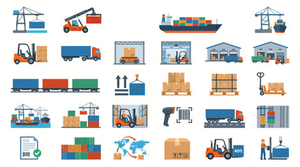 Logistics and Shipping Icons Set. © BANJARETNO