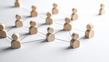 Obraz premium teamwork concept with connected people icons forming network structure, clean white background
