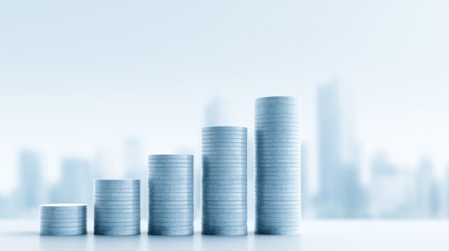 economic growth visualization with expanding cityscapes and optimistic investment symbolism