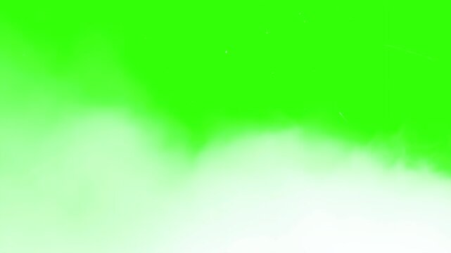 Dynamic White Smoke Cloud Overlay Effect on Vibrant Green Background.