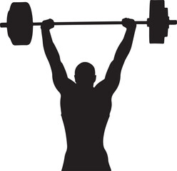 Fototapeta premium Weightlifter, fitness icon, gym symbol, exercise silhouette, workout graphics