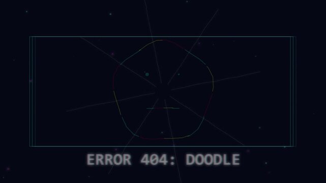 Abstract Digital Interface with Geometric Doodle and Error Message