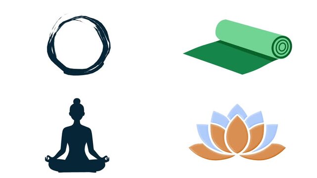 2D Animated Wellness Collection with Zen Yoga and Meditation Elements