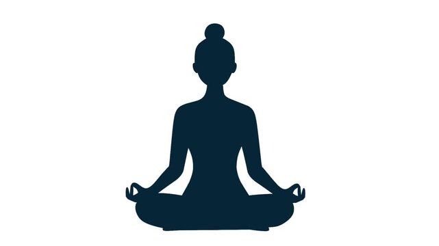 2D Animated Meditation Pose with Lotus Position for Mindfulness Practice
