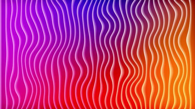 Abstract flowing lines with gradient color shifting on rhythmic pattern moving smoothly on a seamless looping liquid animation creating modern art wave background video motion.