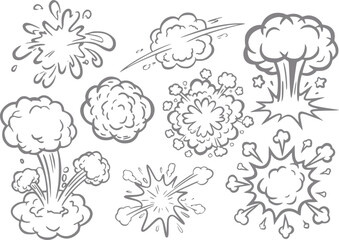 Collection of comic book style explosion and smoke cloud © Anjuman_42