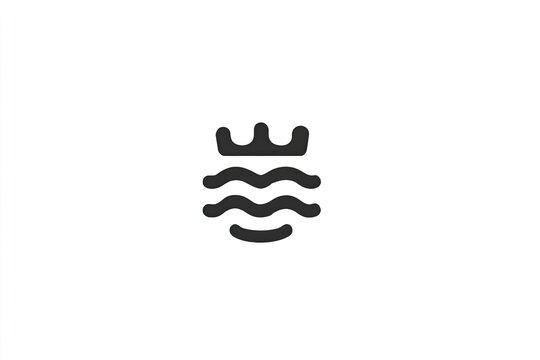 Stylized graphic symbol combines wavy lines representing water with a crown shape above