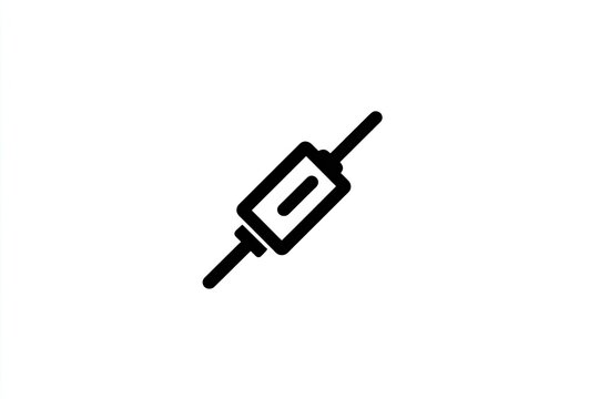Stylized electronic component symbol depicted with bold black outlines on a white background